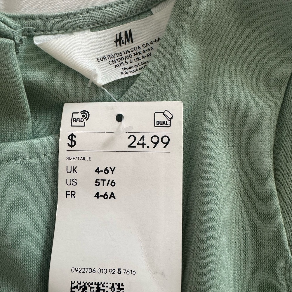 H&M Mint Green Floral Kids Dress - Picture 3 of 6
